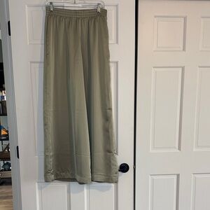 Show Me Your MuMu Olive Wide-Leg Satin Pants